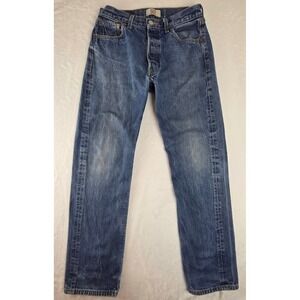 Levis 501 Original Mens Straight Leg Button Fly Blue Denim 31x34 Medium Wash